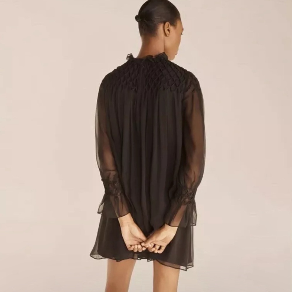 Rebecca Taylor Black will dress M diamond smocked - Picture 8 of 8